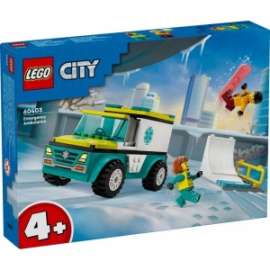 Giochi LEGO City - 60403 - AMBULANZA D'EMERGENZA E SNOWBOARDER