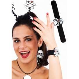 Halloween BRACCIALE A SCATTO C/TESCHIO SPECCHIO