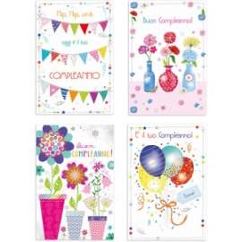 Biglietti Compleanno FANTASIE ASSORTITE conf.12pz