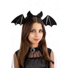 Halloween CERCHIETTO PIPISTRELLO NERO LUREX