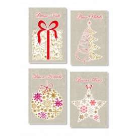 Biglietti Natale FANTASIA 4 SOGGETTI conf.12pz