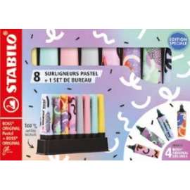 PENNARELLO evidenziatore STABILO BOSS DESKSET 8 colorI (4 Pastel 4 By Ju Schnee)