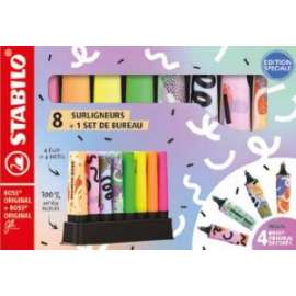 PENNARELLO evidenziatore STABILO BOSS DESKSET 8 colorI (4 Fluo 4 By Ju Schnee)