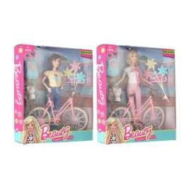 Giochi FASHION DOLL CON BICI E ANIMALE C/ACCESSORI