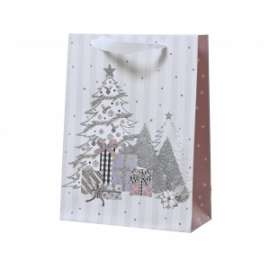 Shopper Natale FANTASIA ALBERI 30x42x12cm