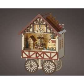 Villaggio Natale CARRETTO C/PAESAGGIO h.27,50cm 