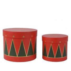 Scatole Natale TONDE Set 2pz