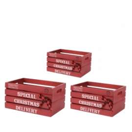 SET CASSETTE LEGNO ROSSE