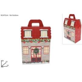 Scatole Natale SOGGETTO CASETTA 18x29x10cm .38107