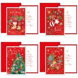 Biglietti Natale 11,7x17cm BABBO NATALE conf.12pz