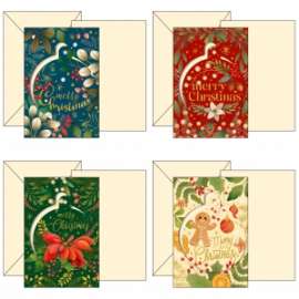 Biglietti Natale 11,7x17cm MERRY XMAS conf.12pz