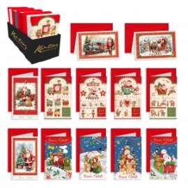 Biglietti Natale 9x14cm FANTASIE ASSORTITE conf.120pz