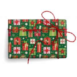 Carta Regalo Natale 70x100cm PACCHETTI conf.10fg