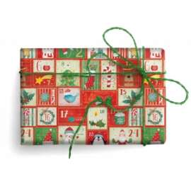 Carta Regalo Natale 70x100cm AVVENTO conf.10fg