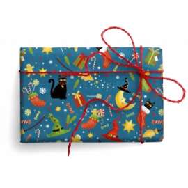 Carta Regalo Natale 70x100cm LA BEFANA CON ORO conf.10fg