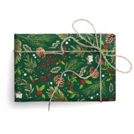 Carta Regalo Natale 70x100cm RAMETTI E PIGNE conf.10fg