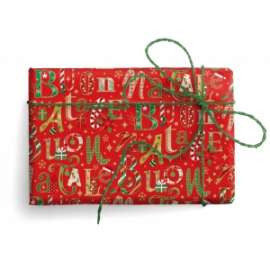 Carta Regalo Natale 70x100cm BUON NATALE C/ORO  conf.10fg