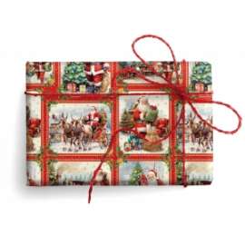 Carta Regalo Natale 70x100cm SANTA IS COMING conf.10fg