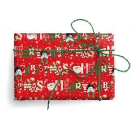 Carta Regalo Natale 70x100cm LETTERINE C/ORO  conf.10fg