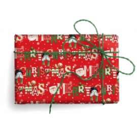 Carta Regalo Natale 70x100cm MERRY CHRISTMAS PERSONAGGI  conf.10fg