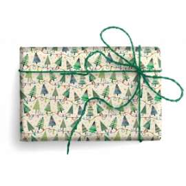 Carta Regalo Natale 70x100cm ALBERI E LUCINE conf.10fg