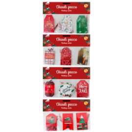 Chiudipacco Natale ADESIVI RED XMAS Set 12pz