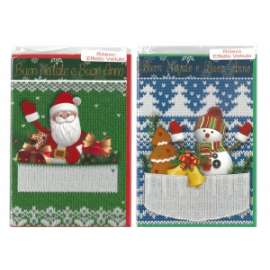 Biglietti Natale FANTASIA C/FLOCCATURA 12pz 63286-63288