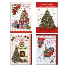 Biglietti Natale FANTASIE ASSORTITE conf.12pz