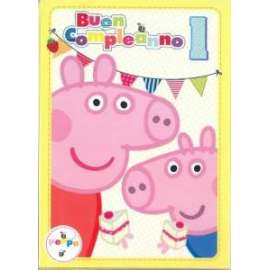 Biglietti Compleanno PEPPA PIG 1 ANNO 12,7x17,8cm conf.6pz