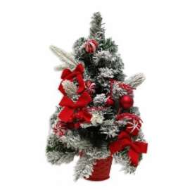 ALBERO DI NATALE INNEVATO E DECORATO 40cm .85309