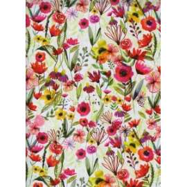 Carta Regalo 70x100 FIORI PRIMAVERILI FONDO BIANCO conf.10fg