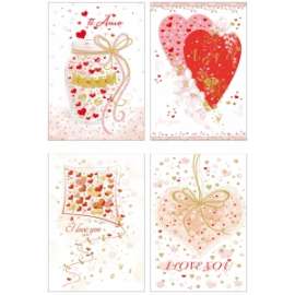 Biglietti San Valentino FANTASIE ASSORTITE conf.12pz