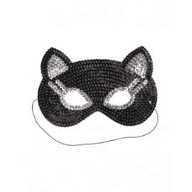 Carnevale MASCHERA GATTO IN TESSUTO C/PAILETTES