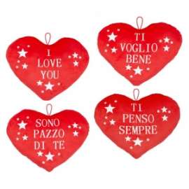 San Valentino CUSCINO CUORE C/FRASI 30cm