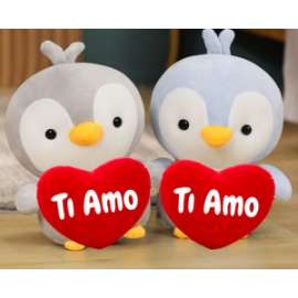 San Valentino PELUCHE PINGUINO CUORE 35cm