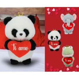 San Valentino PELUCHE C/CORONA CUORE TI AMO