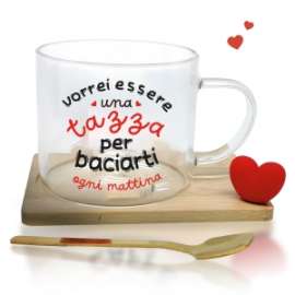 San Valentino TAZZA VETRO C/PIATTINO