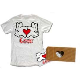 San Valentino T-SHIRT MANI/CUORE S-M-L