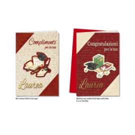 Biglietti Laurea FANTASIE ASSORTITE conf.12pz