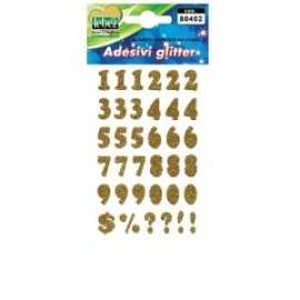 Stickers Natale NUMERI GLITTER ORO/ARGENTO