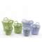 CESTINI TONDI LILLA/VERDE set 3pz