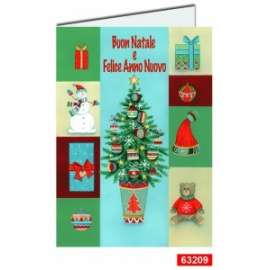 Biglietti Natale FANTASIA 11,6x16,8cm 12pz 63209-63211