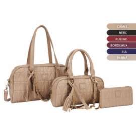 BORSA DONNA NajOleari SET 3pz COLORI ASSORTITI
