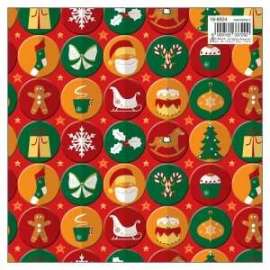 Carta Regalo Natale 70x100cm PINS NATALIZI conf.10fg