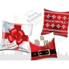 CUSCINO NATALE SOGGETTI ASSORTITI C/PAILLETTES