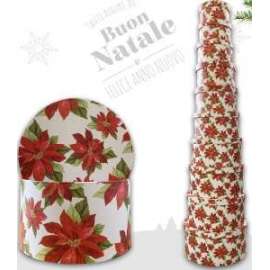 Scatole Regalo TONDE C/STELLA DI NATALE set10pz