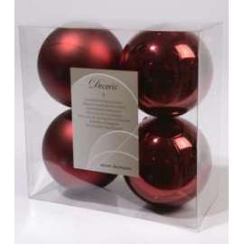 Addobbo Albero SFERA BORDEAUX 100mm 4pz