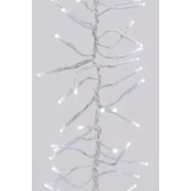 *OFFERTA Luci Natale FILO LUCI LED BIANCHE C/CAVO BIANCO A GRAPPOLO DA EST.- 448 LUCI
