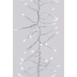 *RIBASSO - Luci Natale FILO LUCI LED BIANCHE C/CAVO BIANCO A GRAPPOLO DA EST.- 448 LUCI