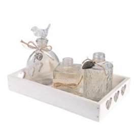 *OFFERTA VASSOIO C/BOTTIGLIETTE VETRO 25cm